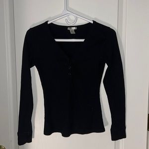 black long sleeve shirt from bozzolo, small, thrifted